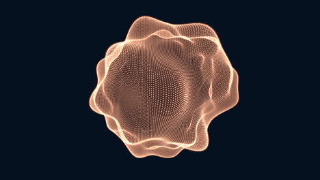 Futuristischer-Flüssigkeitsball-Mit-Neonpunkten-In-Dunkler-Galaxie