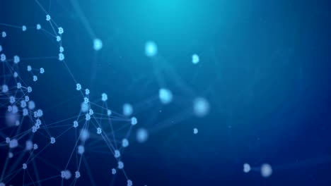 bitcoin abstract futuristic, polygonal space with a dark background