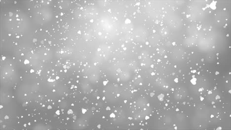 silver hearts falling background