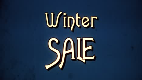 A-text-message,-fancy-retro-font,-1970s-damaged-film-style,-appearing-with-a-letter-enlargement-animation:-Winter-Sale