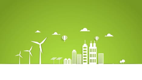 motion graphic wind turbine  concept. 
motion graphics animation, eco city using wind,