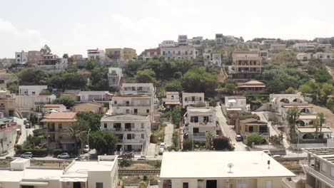 coastal mediterranean town aerial view