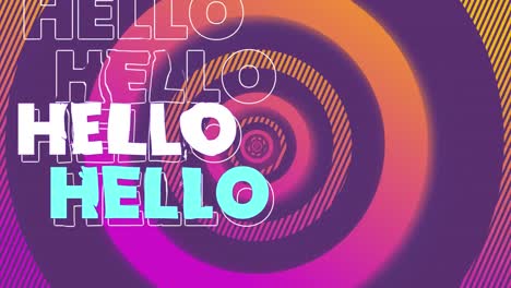 animation of vibes text over circles on purple background