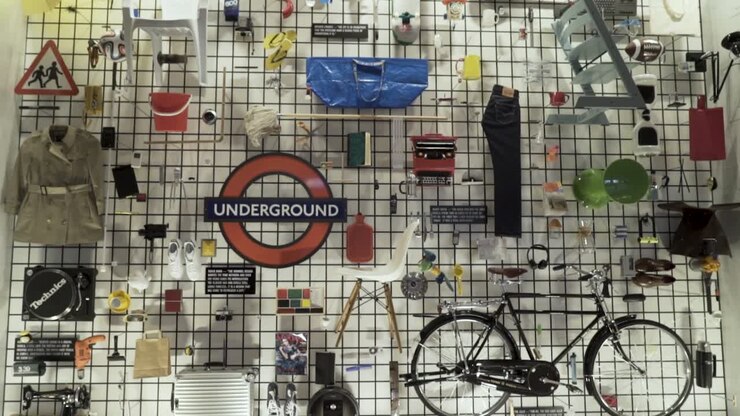 Collection of Design Objects on Grid Wall