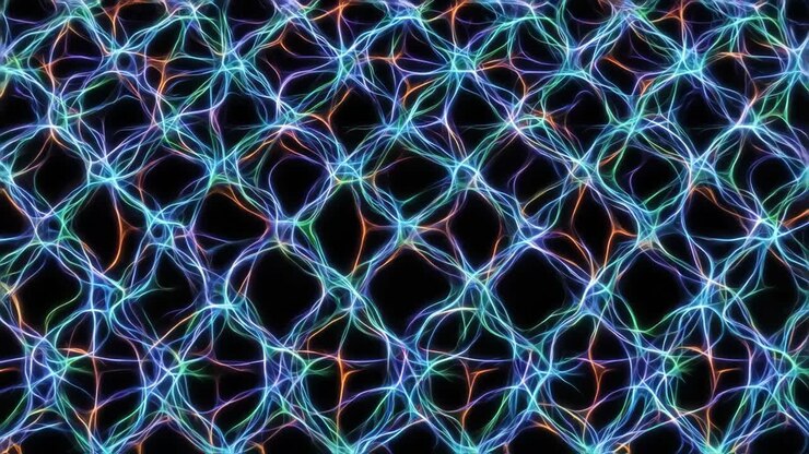 Linhas Dinâmicas Abstratas Brilhantes Formando uma Rede Neural