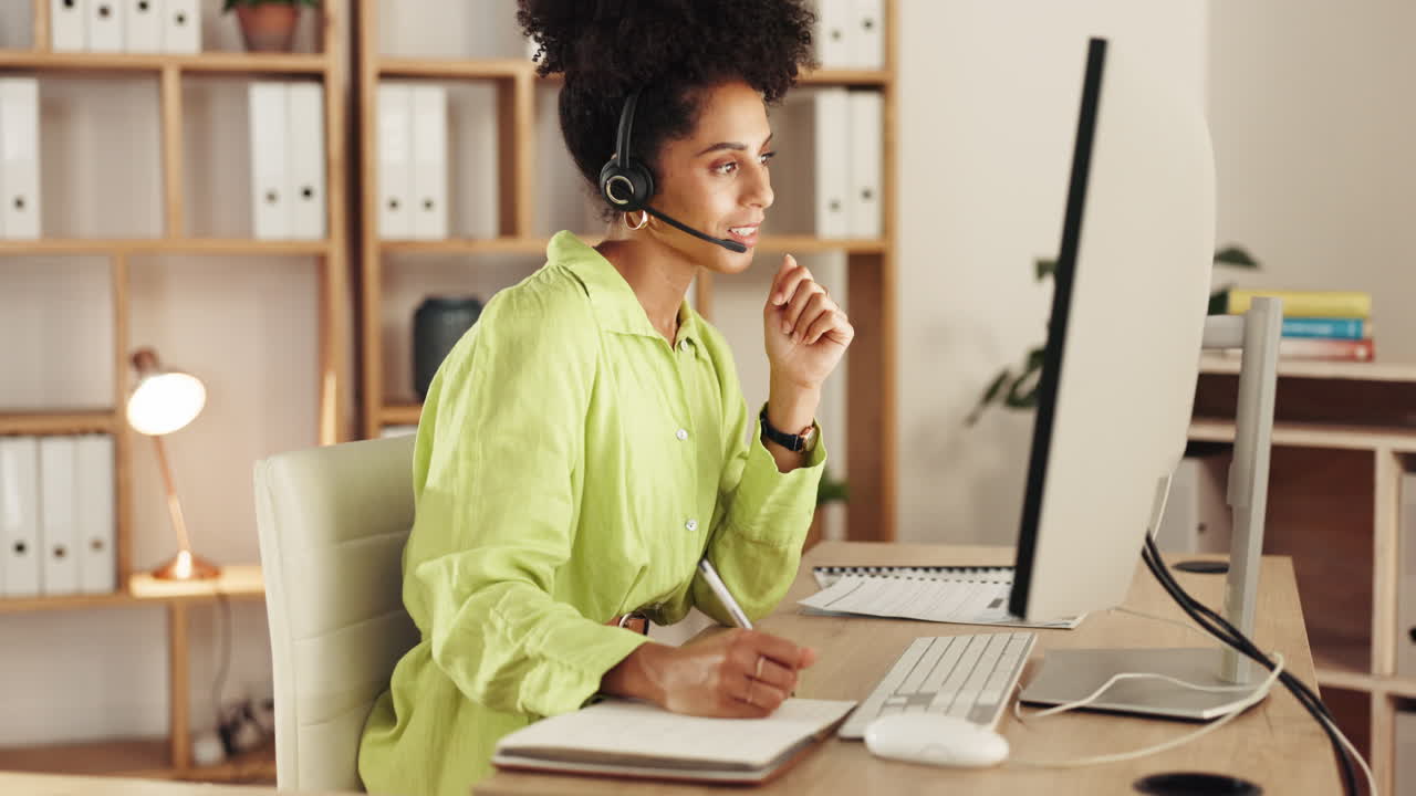 Black woman, call center and consulting