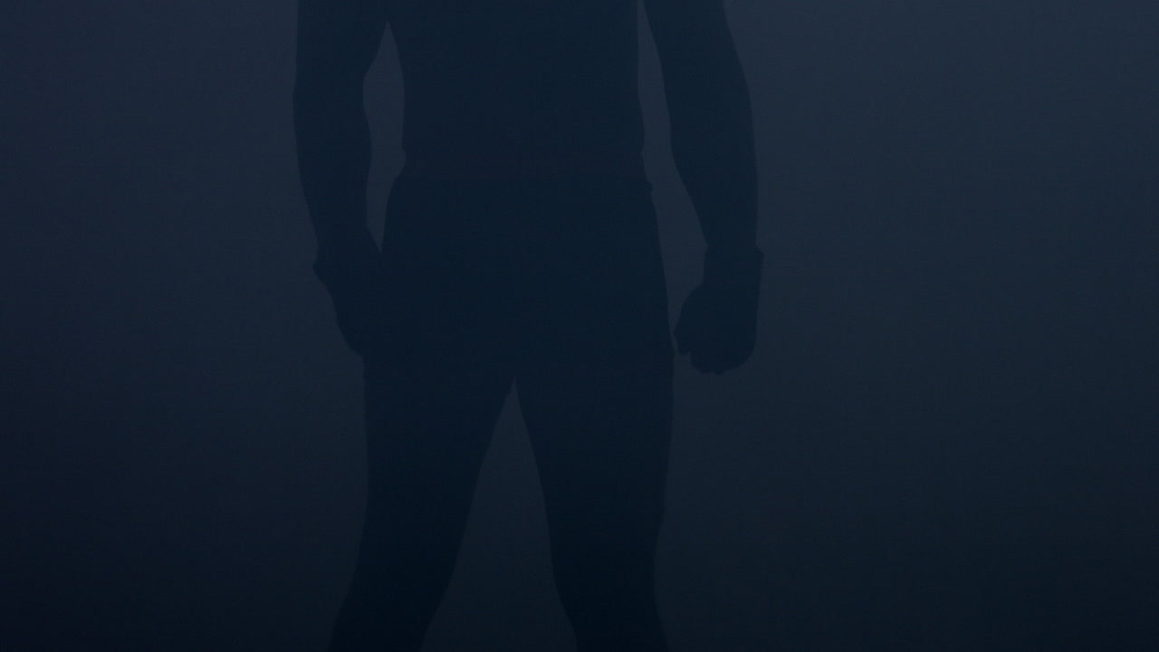 다크 스튜디오의 전투기 mma 실루 ⁇ . 연기 속의  ⁇ 박서 실루 ⁇ 의 클로즈업