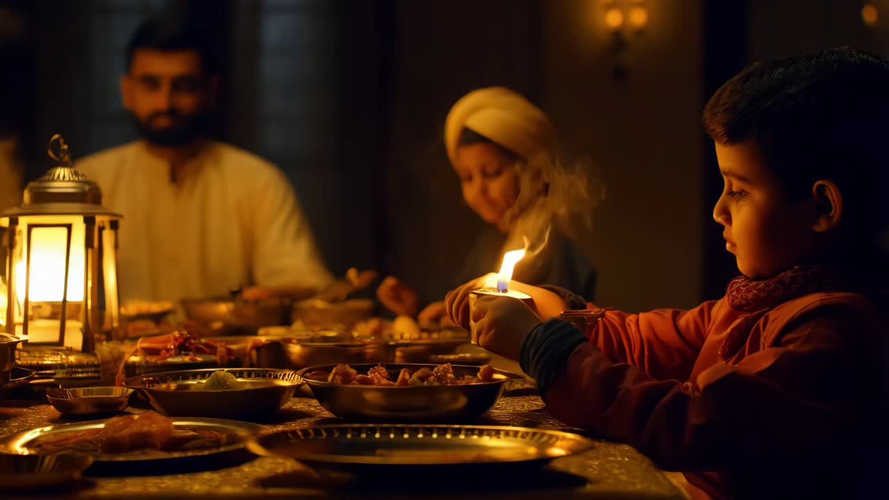 escena de la cena familiar