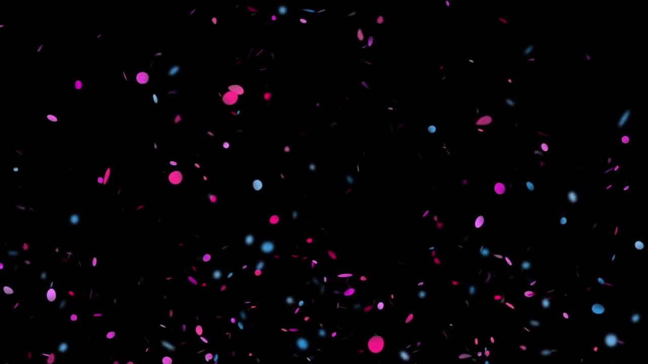 Colorful Confetti Falling on Black Background
