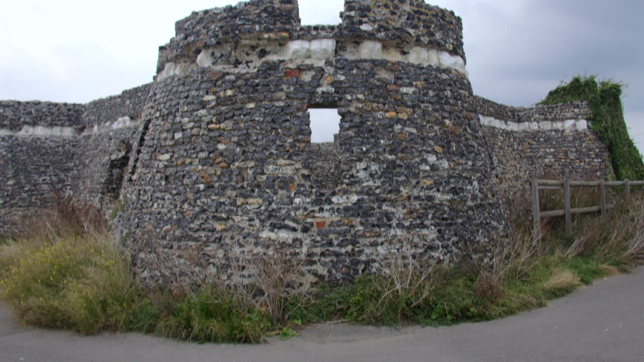 Wide shot Tilting up of the north Bastions of Neptune's Temple, tower at kinggate bay