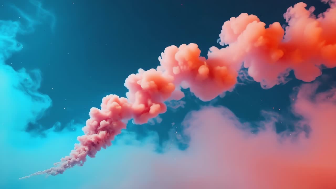 Abstract Pink and Blue Smoke Cloudscape