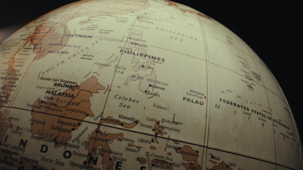 Close-up of a Vintage World Globe