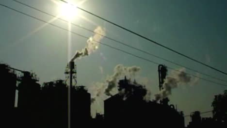 air pollution created by industrial manufacturing factories plants