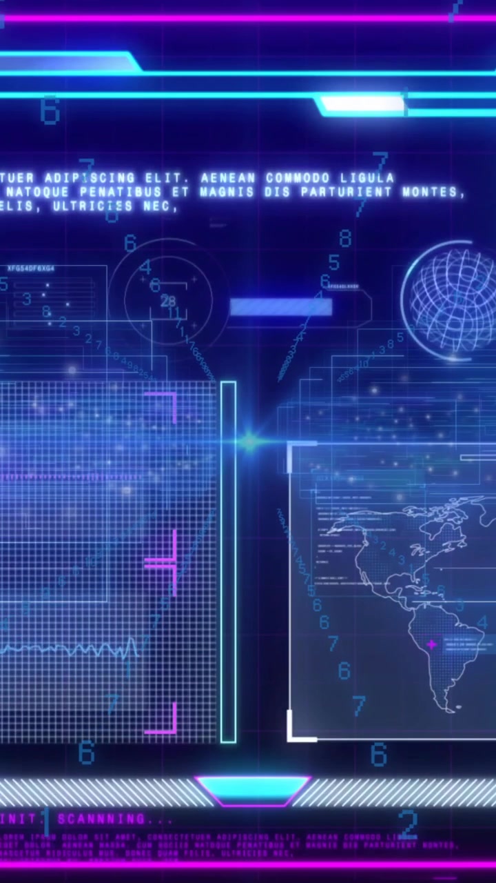 Animation of data processing over network of connections on black background