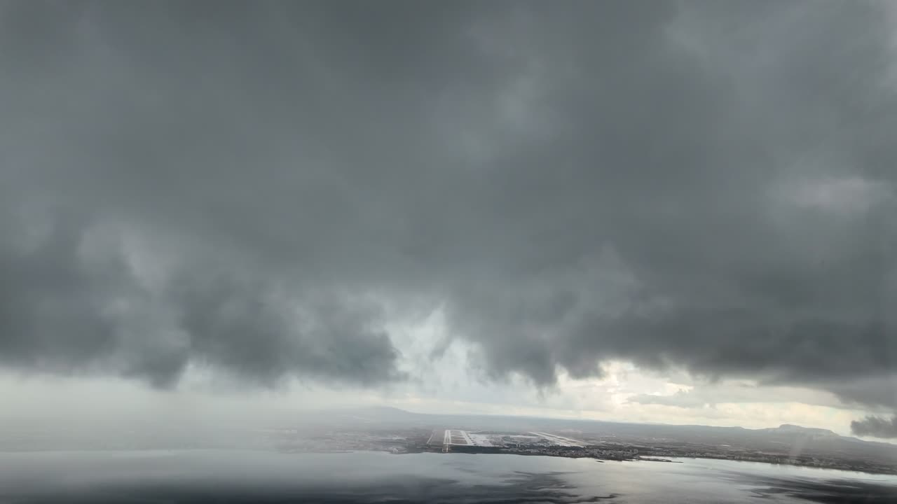 Stormy Aerial View of an Airport