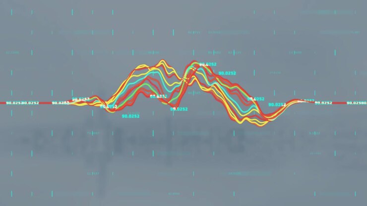 Animation of data processing over cityscape
