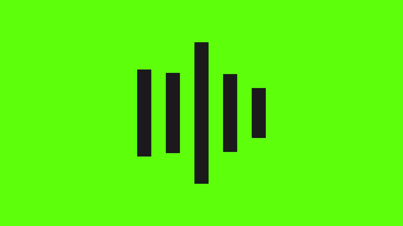 Equalizer waves animation. Sound waves. Music or sound concept. Green screen. 4K