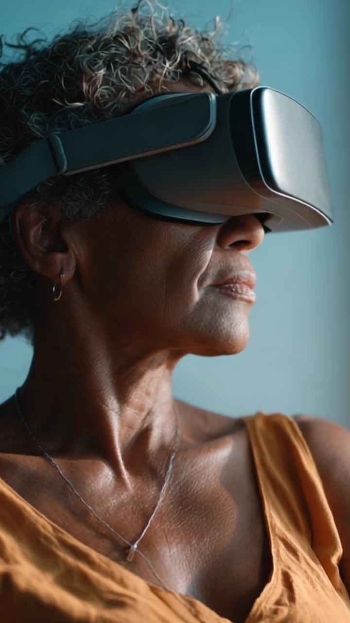 Exploring the Virtual Realm: An Engaging Journey into Immersive Technology Through a Mature Woman's Experience with VR Headset