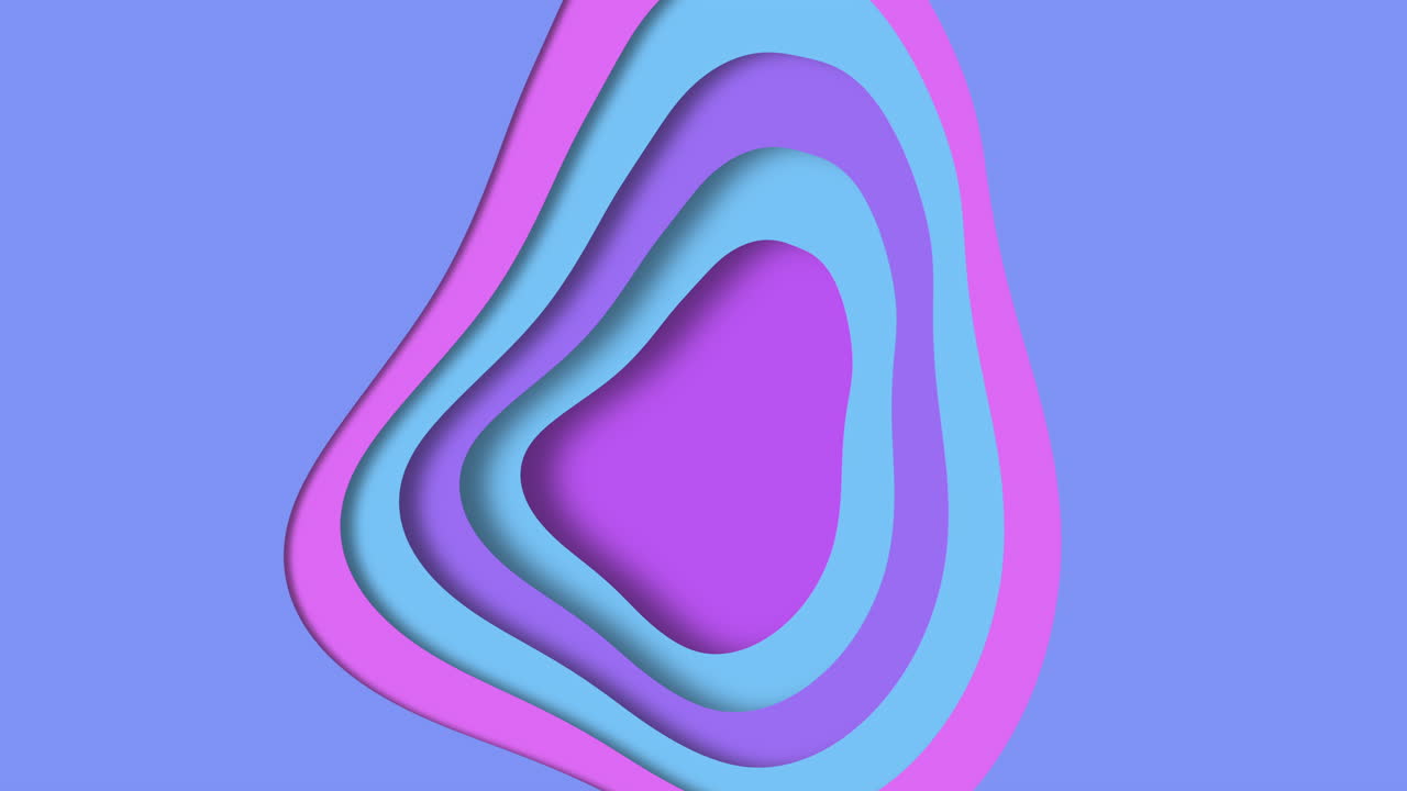 Dynamic curved 3d shape in vibrant pink and blue