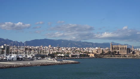 aerial view of palma de majorca with the cathedral in the distance