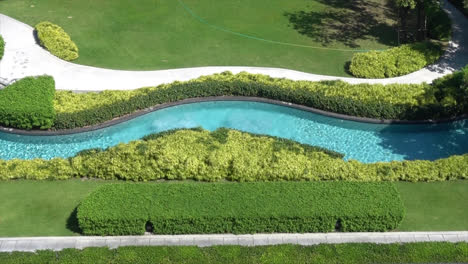 beautiful swimming pool in garden decoration in hotel resort-1
