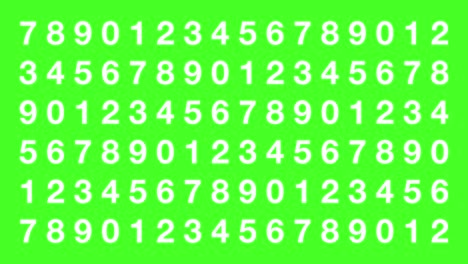 full screen random numbers counter with green screen background 4k