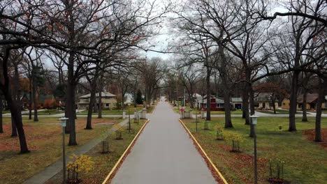 the entrance of mcgraft park in autumn with lovely colors on the leaves