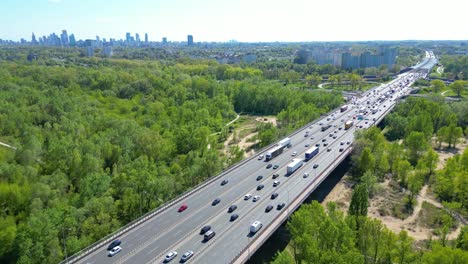 aerial following shot elevated multiple roads junction