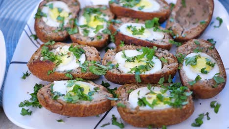 Close-up-of-bowel-egg-in-a-bowl-on-table-,