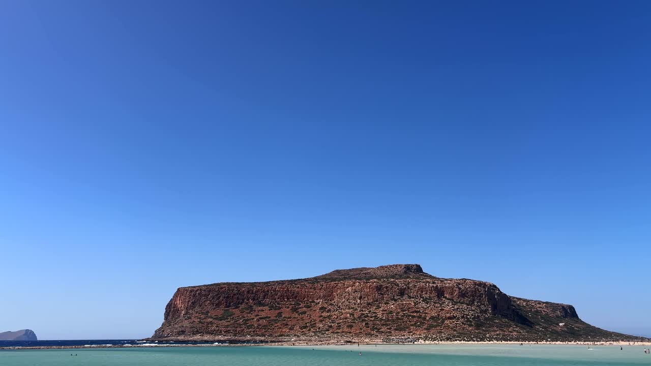 Balos Lagoon Beach with turquoise waters and rocky landscape in Crete, Greece