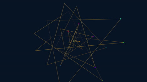 futuristic triangles pattern with neon dots in dark galaxy