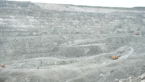 open-pit mine landscape with heavy machinery