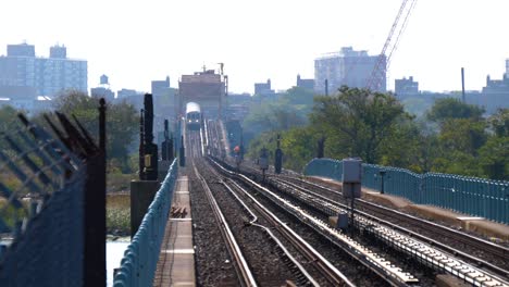 train coming towards camera