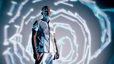 cybernetic man in a digital labyrinth