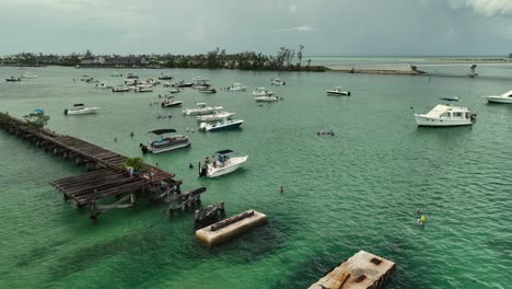 gasparilla sandbar with boaters, people fishing and swimming