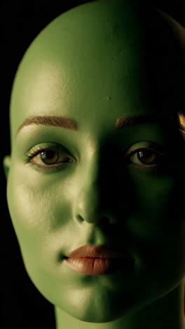green saree goddess portrait