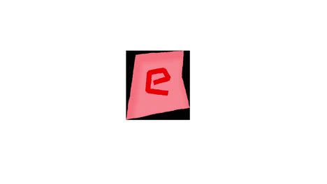 pink paper with red letter e