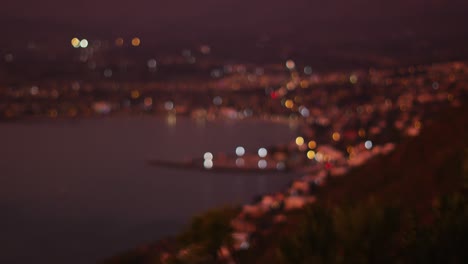 video of beautiful view of sunset over the town on the coast