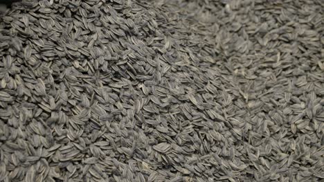 Close-up-shot-of-falling-sunflower-seeds