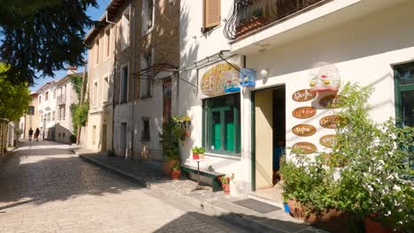 Panning-shot-of-the-old-walled-town-of-Ioannina,-Greece