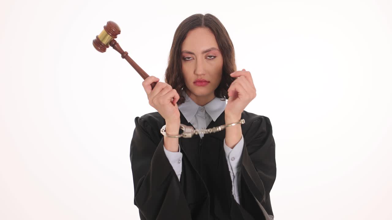 Judge with Handcuffs and Gavel