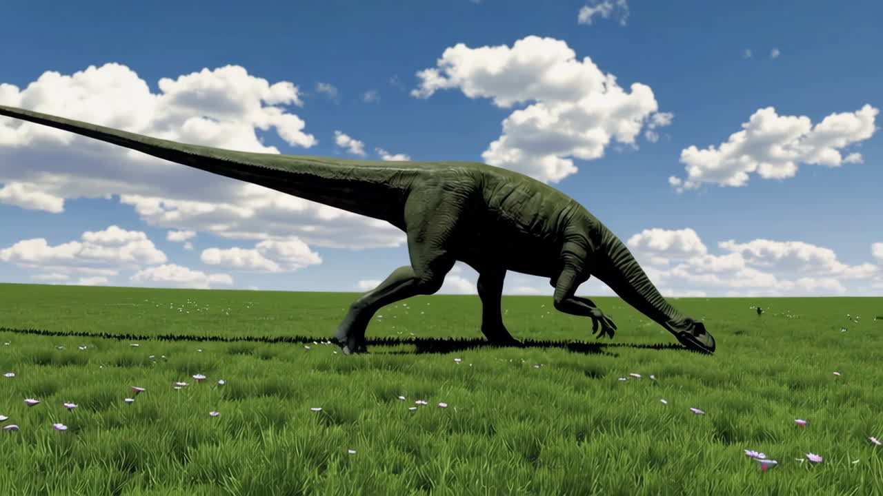 Dinosaur in a grassy field
