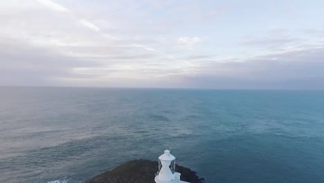 aerial view of strumble head lighthouse in the evening