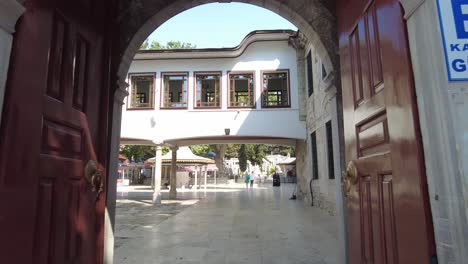 historical turkish building entrance and courtyard