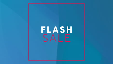 Animation-Des-Flash-Sale-Textes-über-Quadrat-Auf-Blauem-Hintergrund