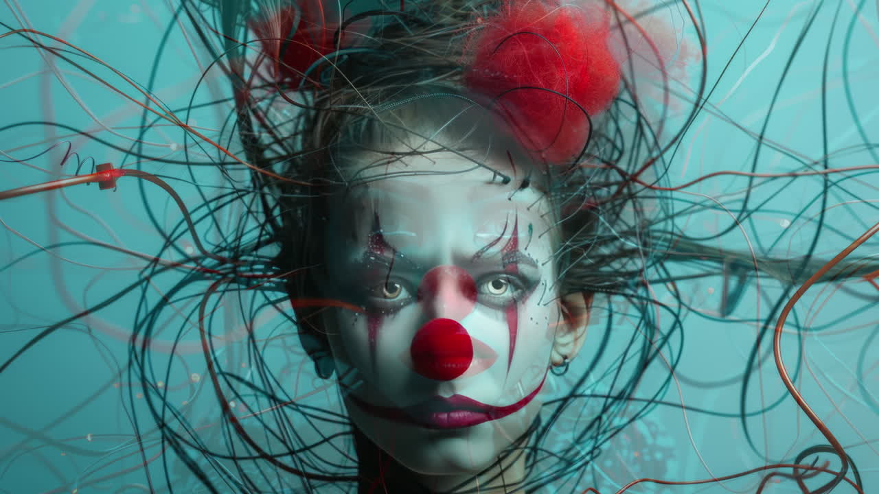 fotos femeninas con auriculares de música y cables generados con ai