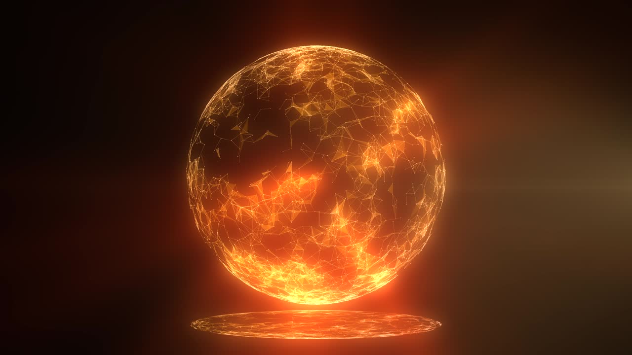 animación de globo conceptual con líneas de conexión puntos de bucle de fondo