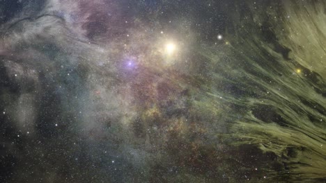 vuela hacia la nebulosa y las estrellas en el majestuoso espacio