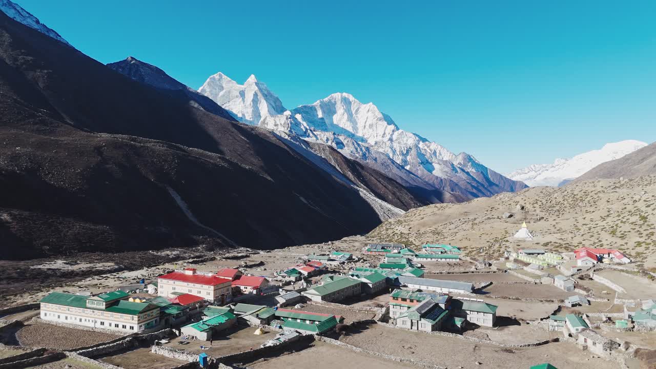 Breathtaking landscapes of the Everest region with snow-capped peaks, glacial rivers, and serene valleys along the iconic Base Camp trekking route in Nepal