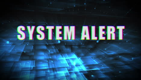 system alert text against abstract moving background